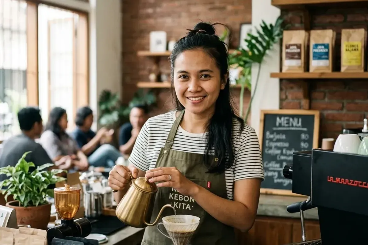 Pelaku UMKM Indonesia modern dan profesional